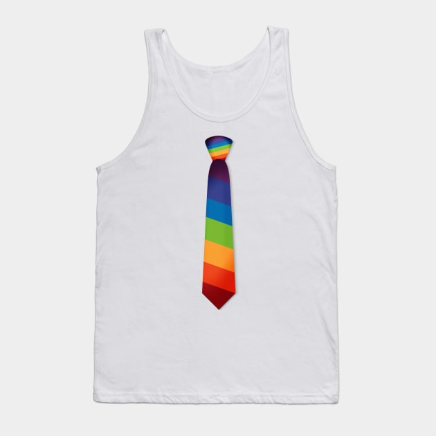 Equality LGBT Gay Lesbian Pride Tie Rainbow Flag Tank Top by macshoptee